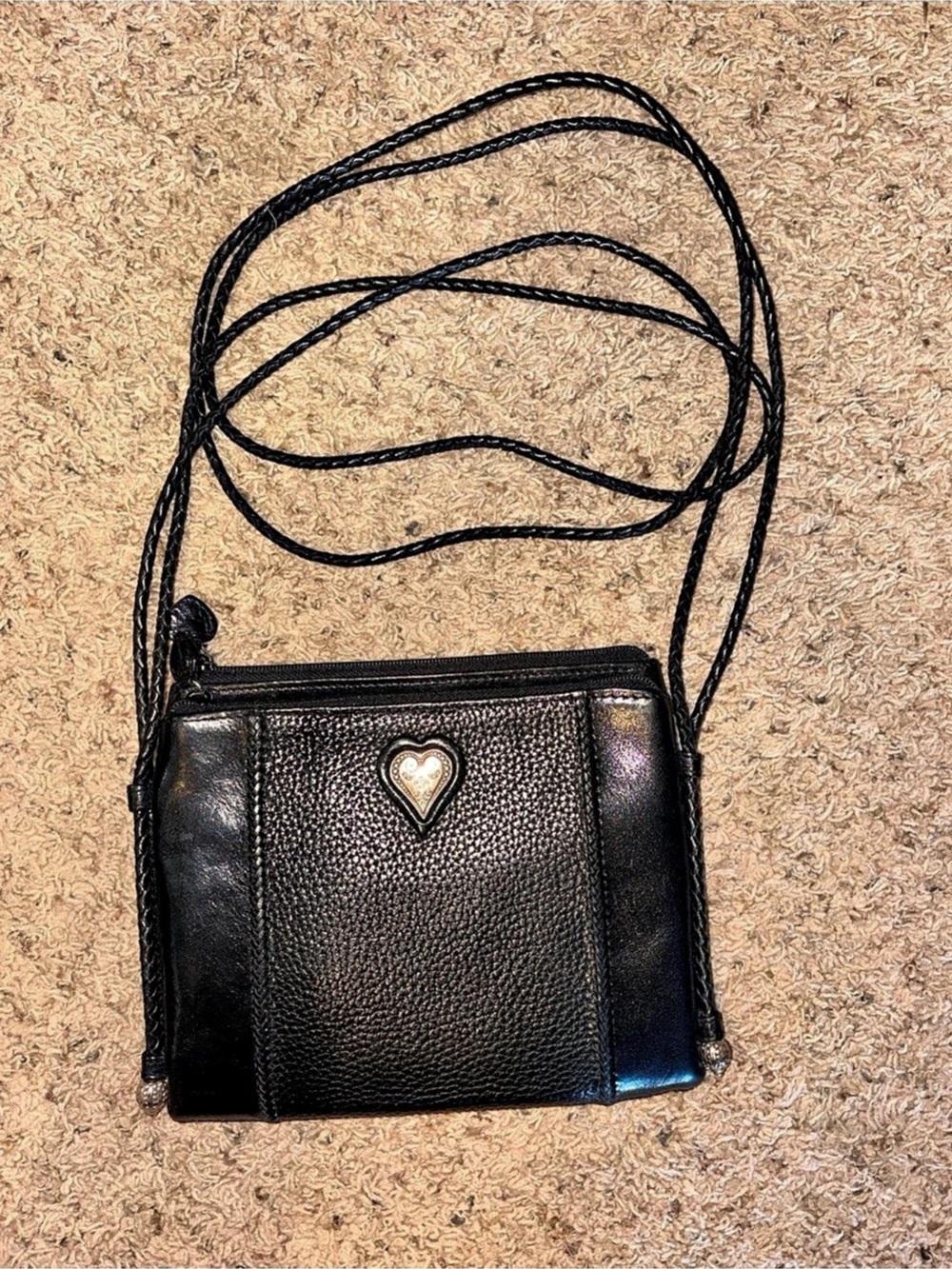Brighton Black Heart Crossbody Bag